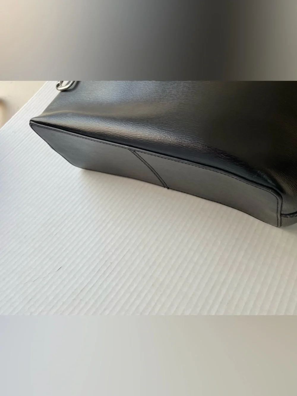 Lauren Ralph Lauren Sloan Street Black Saffiano Leather Shopper Tote Bag - Picture 8 of 15